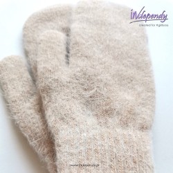 Beżowe rękawiczki damskie z jednym palcem w kolorze latte. Ciepłe, wygodne i stylowe – dla niezależnych kobiet