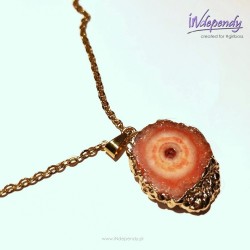 Naszyjnik z naturalnym pomarańczowym agatem | polskie rękodzieło