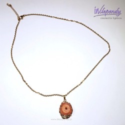 Naszyjnik z naturalnym pomarańczowym agatem | polskie rękodzieło