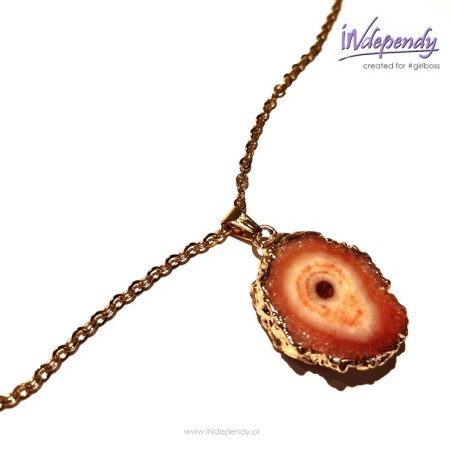 Naszyjnik z naturalnym pomarańczowym agatem | polskie rękodzieło