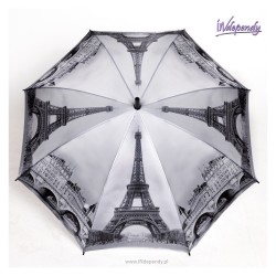 Funkcjonalna parasolka damska automatyczna z motywem paryża