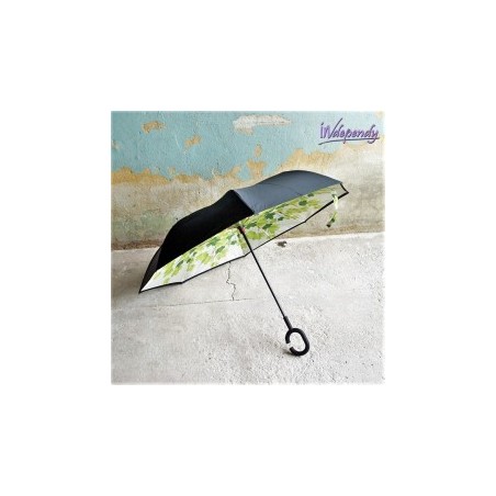 Parasol damski „Inside Nature” – klasyczny na zewnątrz, zielony w środku