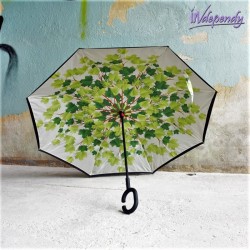 Parasol damski „Inside Nature” – klasyczny na zewnątrz, zielony w środku
