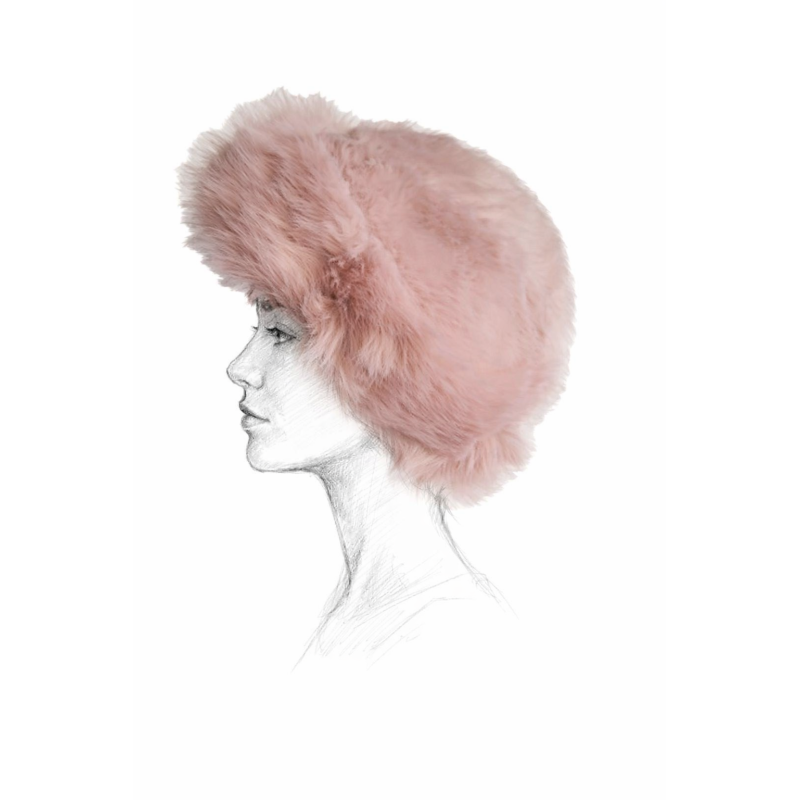 Toczek damski z imitacji króliczego futra – modny dodatek