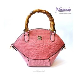 Zestaw: lakierowana torebka damska, satynowa chusta i breloczek