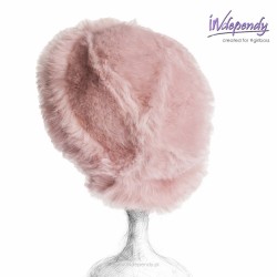 Toczek damski z imitacji króliczego futra – modny dodatek