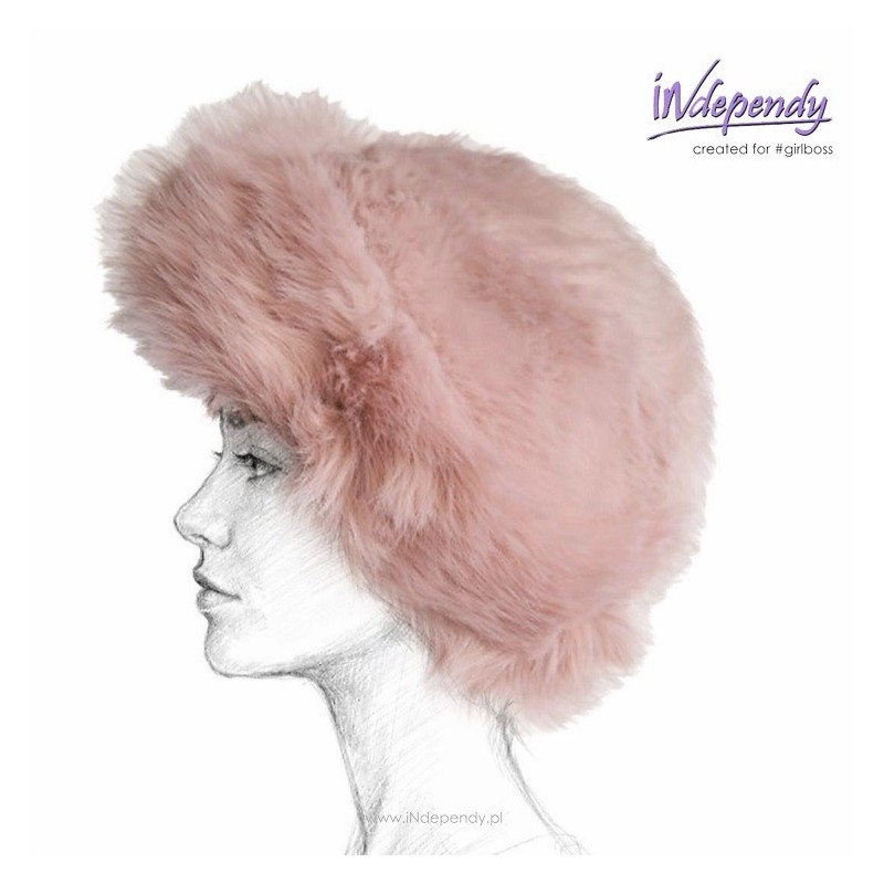 Toczek damski z imitacji króliczego futra – modny dodatek