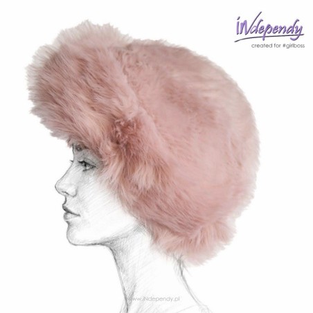 Toczek damski z imitacji króliczego futra – modny dodatek