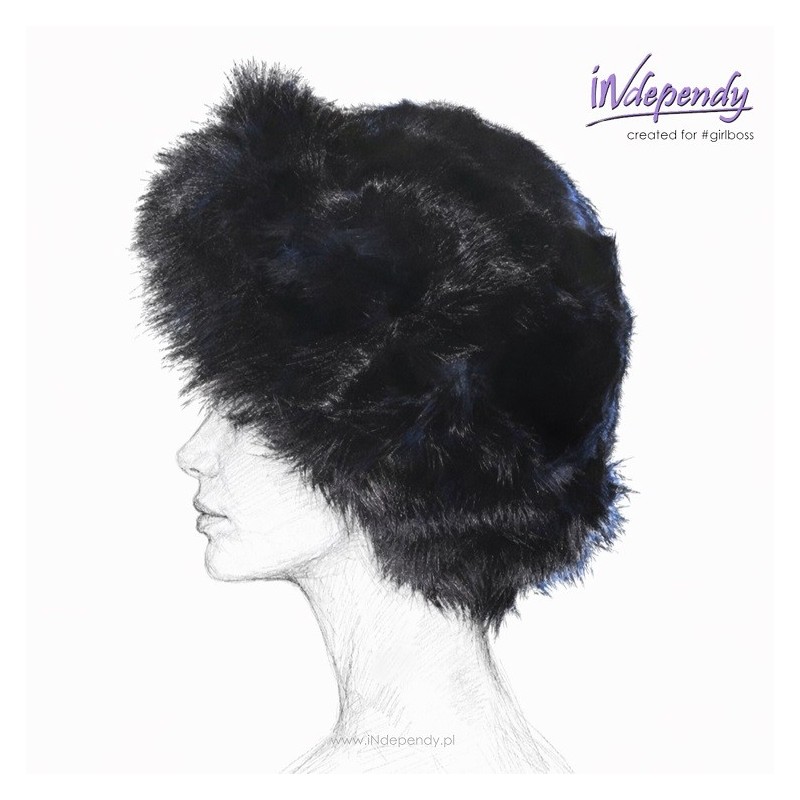 Toczek damski z imitacji króliczego futra – modny dodatek