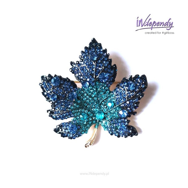 Broszka liść klonu – elegancka biżuteria do płaszcza i swetra