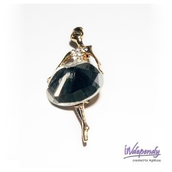 Broszka damska złota baletnica – biżuteria do swetra i kurtki