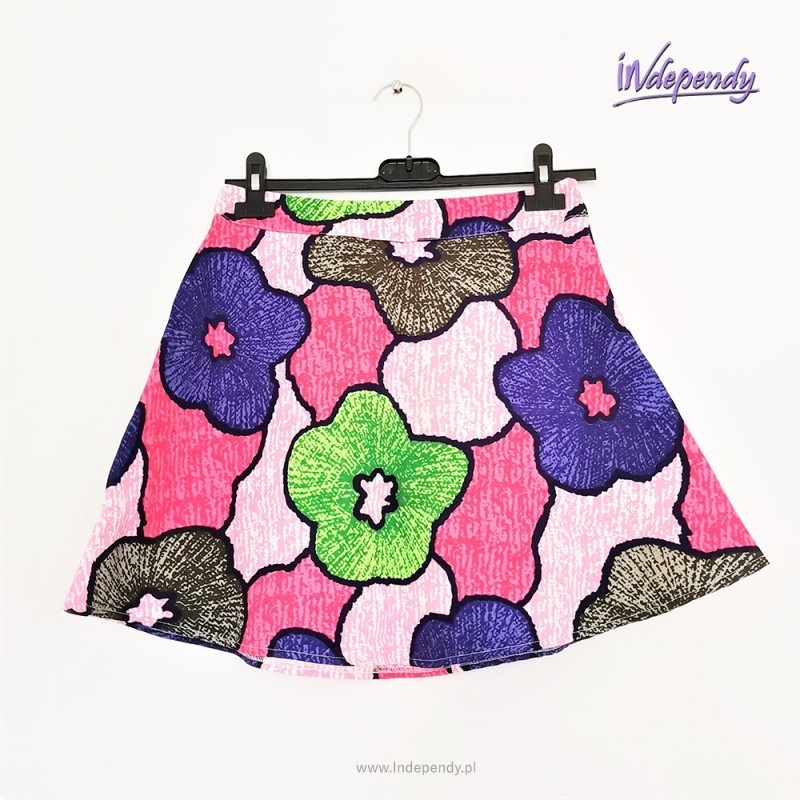 Spódnica damska – kolorowe kwiaty komiksowe