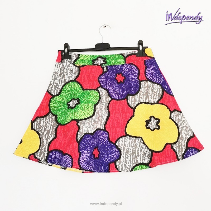 Spódnica damska – kolorowe kwiaty komiksowe