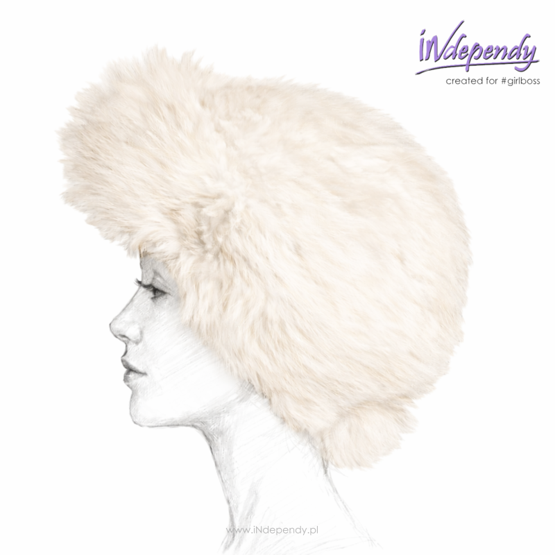 Toczek damski z imitacji króliczego futra – modny dodatek