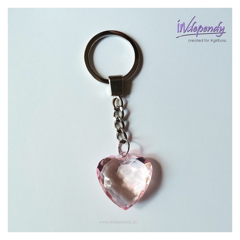 Breloczek damski – serduszko imitujące diament