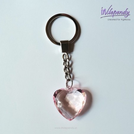 Breloczek damski – serduszko imitujące diament