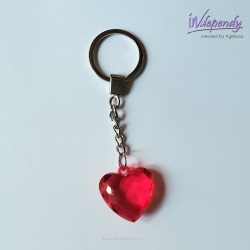 Breloczek damski – serduszko imitujące diament