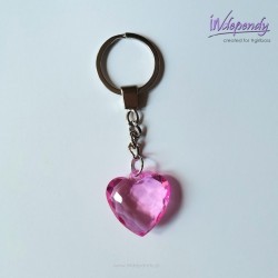 Breloczek damski – serduszko imitujące diament