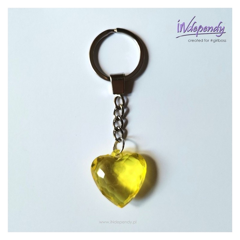 Breloczek damski – serduszko imitujące diament