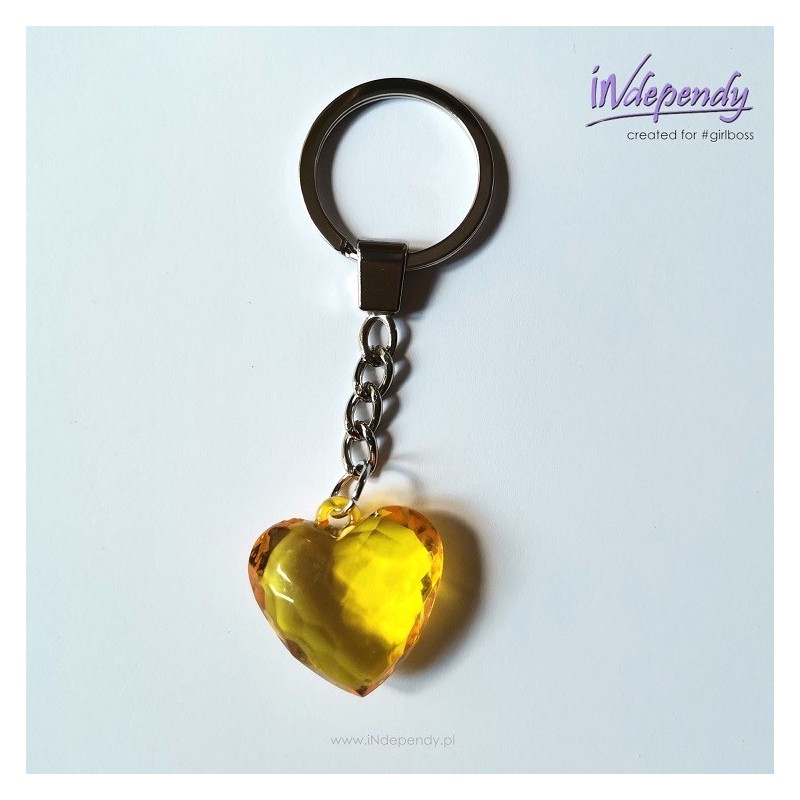 Breloczek damski – serduszko imitujące diament