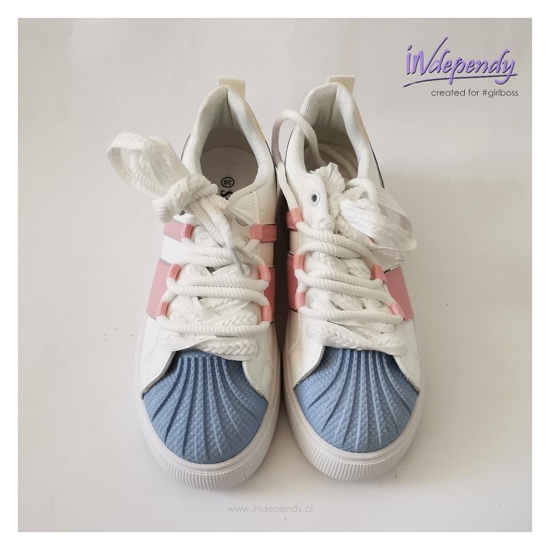 Buty sportowe damskie z gumowymi noskami - wielokolorowe