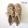 Beżowe sneakersy damskie z gumowym noskiem | Lekkie buty casual