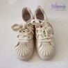 Kremowe sneakersy damskie z gumowym noskiem | Modne buty casual