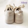 Kremowe sneakersy damskie z gumowym noskiem | Modne buty casual