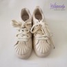 Kremowe sneakersy damskie z gumowym noskiem | Modne buty casual