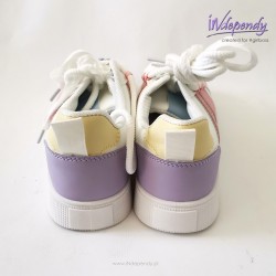 Wielokolorowe sneakersy damskie | Kolorowe buty z gumowym noskiem