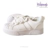Białe sneakersy damskie z gumowym noskiem | Modne buty na co dzień